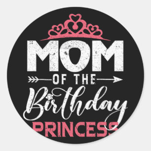 Van de verjaardag prinses meisje grappige gelukkig ronde sticker