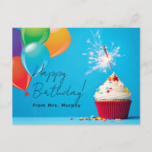 Van de verjaardag van de leraar briefkaart (Voorkant)