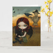 Van de "vogelverschrikker" het Wenskaart Kaart (Gele Bloem)