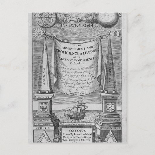 "Van de vooruitgang en de vaardigheid van het lere Briefkaart (Voorkant)