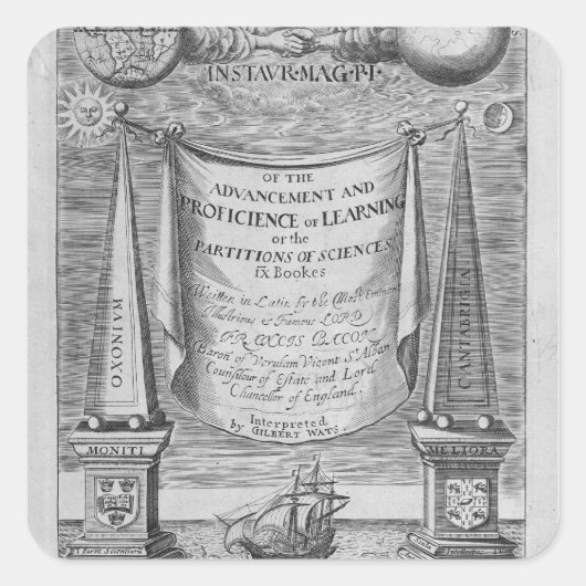 "Van de vooruitgang en de vaardigheid van het lere Vierkante Sticker (Voorkant)