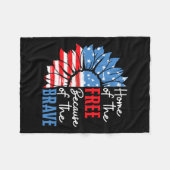 van de vrije vanwege de dappere zonnebloem 4e van fleece deken (Voorkant (Horizontaal))