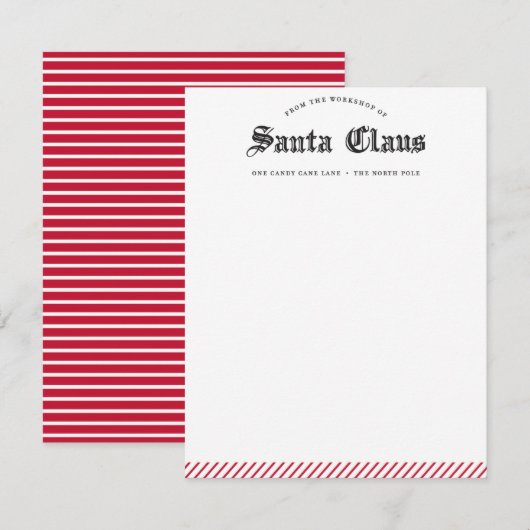 Van de werkplaats van de kerstman briefpapier, kaa notitiekaartje (Voorkant / Achterkant)