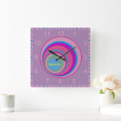 Van de wervelingscirkels van de douane de girly vierkante klok (Huis)