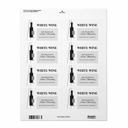 Van de wijnkelder etiket (Full Sheet)