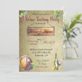  van de wijnpartij Birthday Vrijgezellenfeest Kaart (Staand voorkant)