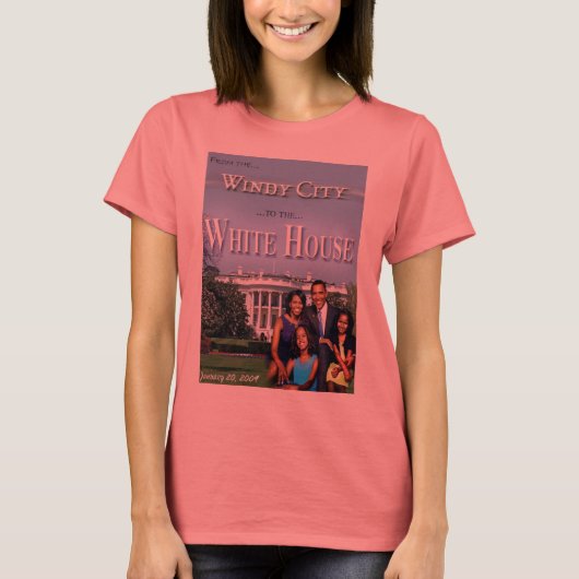 Van de Windy City naar het WIT-HUIS (dames) T-shirt (Voorkant)