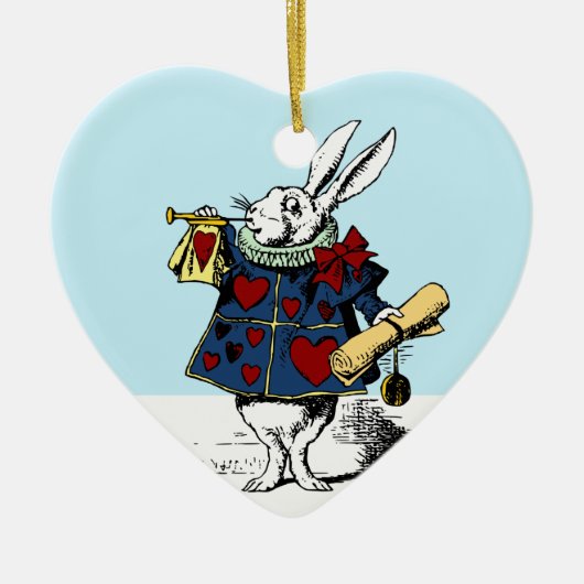Van de witte konijn Alice in Wonderland houden Keramisch Ornament (Voorkant)