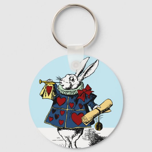 Van de witte konijn Alice in Wonderland houden Sleutelhanger (Voorkant)