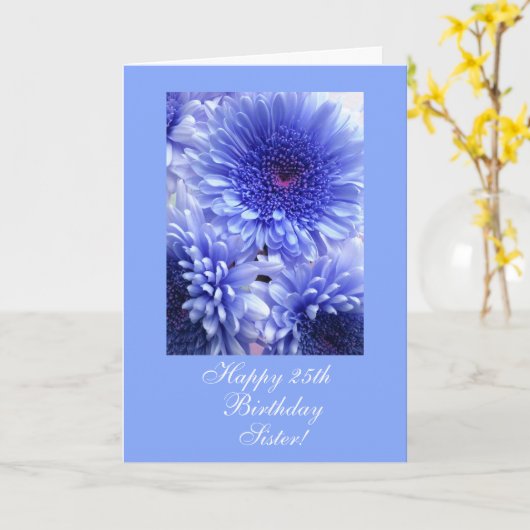Van de zuster (leeftijd) de verjaardags blauwe kaart (Gele Bloem)