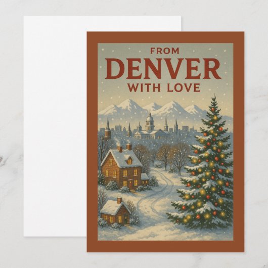 Van Denver met liefde Flat Holiday Kaart (Voorkant / Achterkant)