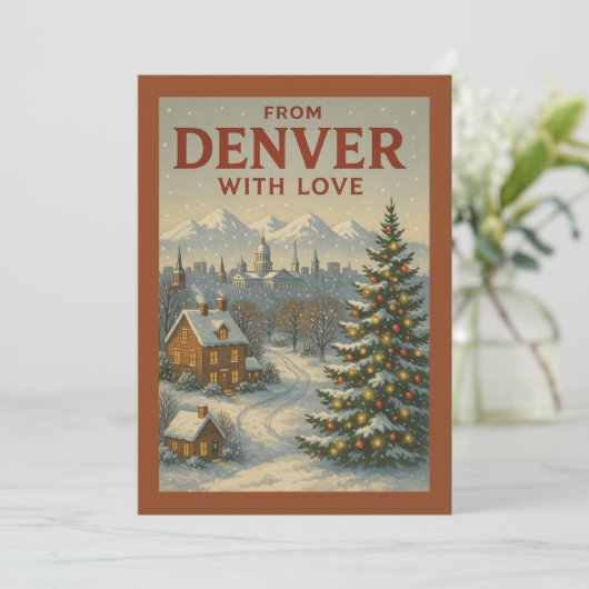Van Denver met liefde Flat Holiday Kaart (Staand voorkant)