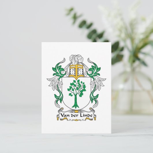 Van der Linde Family Crest Briefkaart (Staand voorkant)