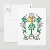 Van der Linde Family Crest Briefkaart (Voorkant / Achterkant)