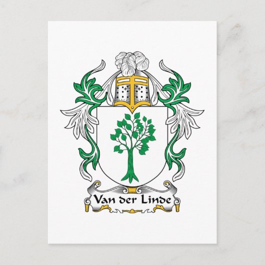 Van der Linde Family Crest Briefkaart (Voorkant)