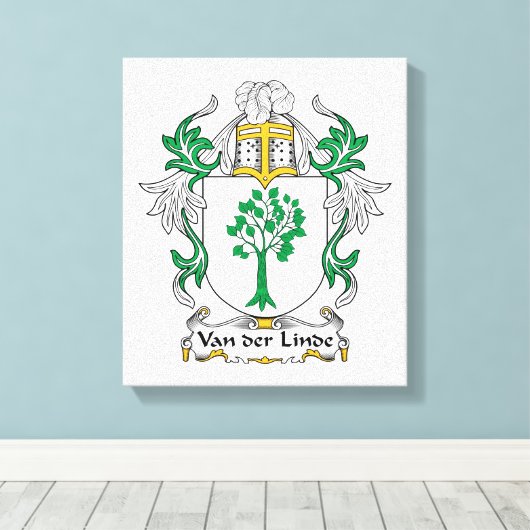 Van der Linde Family Crest Canvas Afdruk (Insitu (Houten vloer))