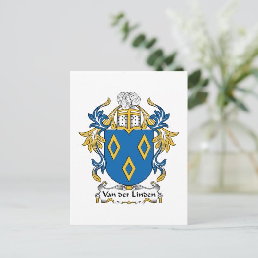 Van der Linden Family Crest Briefkaart (Staand voorkant)