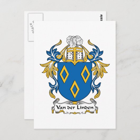 Van der Linden Family Crest Briefkaart (Voorkant / Achterkant)
