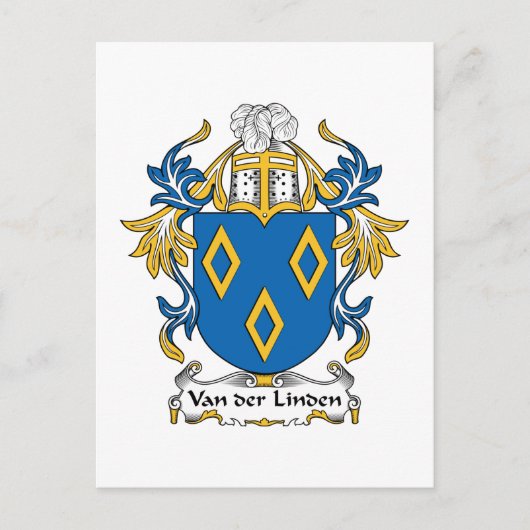 Van der Linden Family Crest Briefkaart (Voorkant)