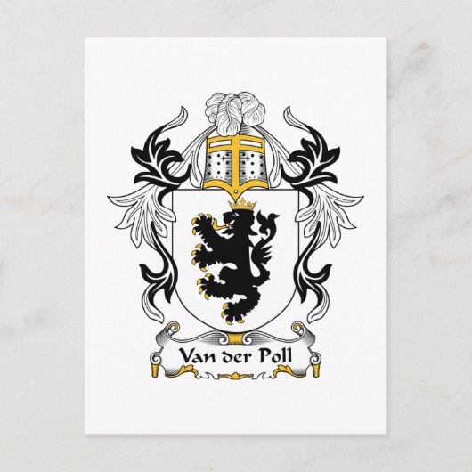 Van der Poll Family Crest Briefkaart (Voorkant)