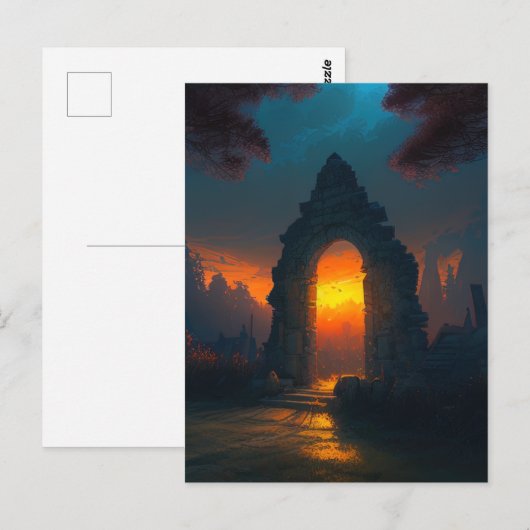 Van deur tot zonsonderstel briefkaart (Voorkant / Achterkant)