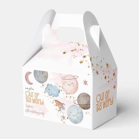 Van deze wereld avontuurlijke kinderverjaardag bedankdoosjes (Voorkant Zijde)