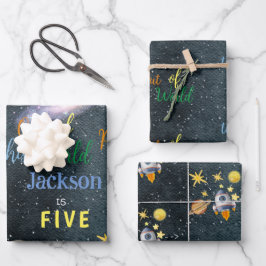 Van deze wereld avontuurlijke kinderverjaardag inpakpapier vel