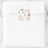 Van deze wereld avontuurlijke kinderverjaardag vierkante sticker (Tas)