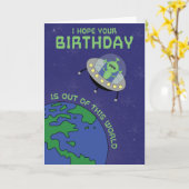 van deze wereld een Alien Birthday-kaart Kaart (Gele Bloem)
