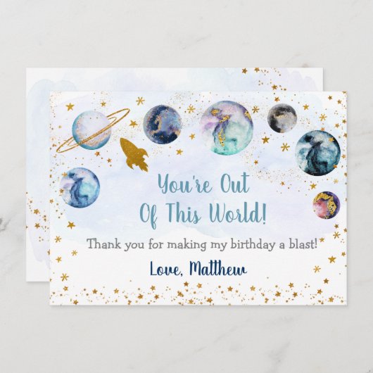 Van deze wereld galaxy Blue Gold bedankt (Voorkant / Achterkant)