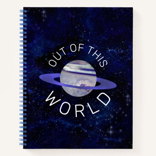 Van deze wereld kosmische blauwe planetspatbaren notitieboek (Voorkant)