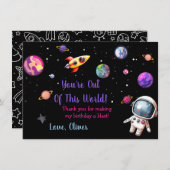 Van deze wereldastronautenruimte dank je wel bedankkaart (Voorkant / Achterkant)