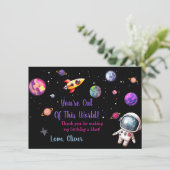 Van deze wereldastronautenruimte dank je wel bedankkaart (Staand voorkant)