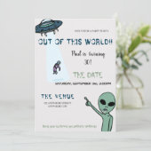 Van deze 'World Adult Alien Birthday'-uitnodiging Kaart (Staand voorkant)