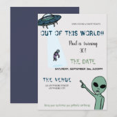 Van deze 'World Adult Alien Birthday'-uitnodiging Kaart (Voorkant / Achterkant)