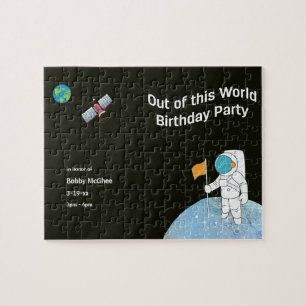 Van deze World Astronaut Birthday Party Invite Legpuzzel