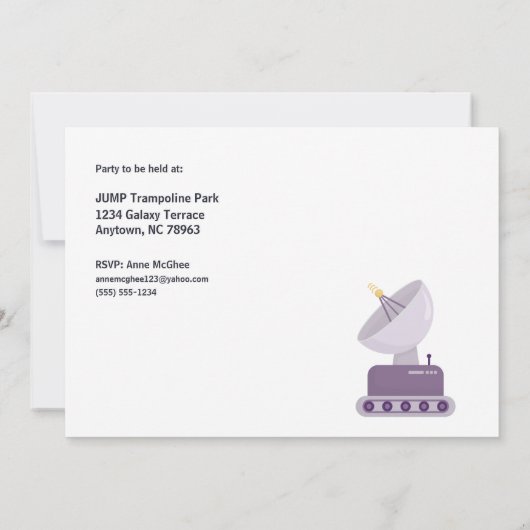 Van deze World Astronaut Birthday Party Kaart (Achterkant)