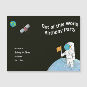 Van deze World Astronaut Birthday Party Magnet