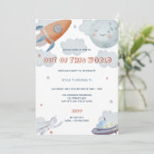 Van deze World Outer Space Birthday Uitnodiging (Staand voorkant)