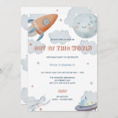 Van deze World Outer Space Birthday Uitnodiging (Voorkant / Achterkant)