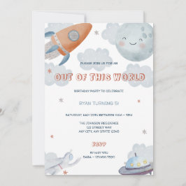 Van deze World Outer Space Birthday Uitnodiging