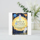 Van deze World Space Birthday Uitnodiging Kinderen (Staand voorkant)