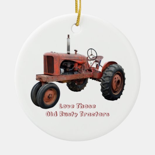 Van die oude riusttractoren keramisch ornament (Voorkant)
