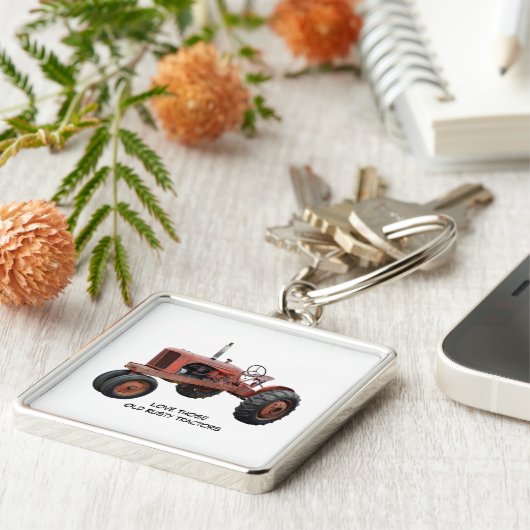 Van die oude riusttractoren sleutelhanger (Zijkant)