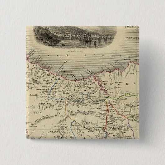 Van Diemens eiland of Tasmania Vierkante Button 5,1 Cm (Voorkant)