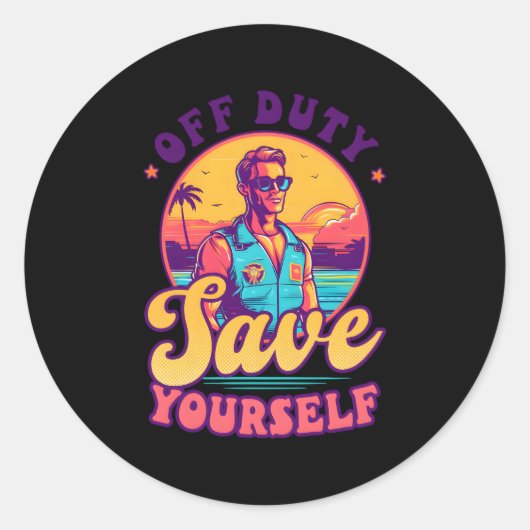 Van dienst brandkast zelf Lifeguard Ronde Sticker (Voorkant)