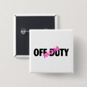 Van dienst mam (roze) vierkante button 5,1 cm (Voorkant /achterkant)