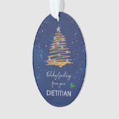 Van Dietitian Kerstboom op Navy Ornament (voorkant)