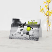 van Dog Birthday Go Fetch Jack Russell Kaart (Gele Bloem)