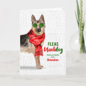 van Dog German Shepherd Fleas NaviDOG Feestdagen Kaart (Voorkant)